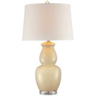 Crackle Ivory Double Gourd Ceramic Table Lamp   #T9187