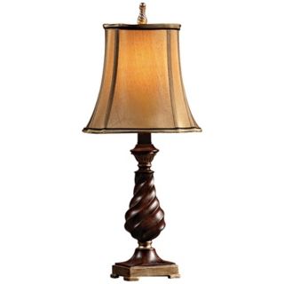 Bronze Crackle Twist Column Table Lamp   #J1239