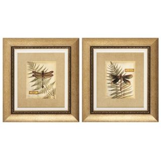 Set of 2 Dragonfly Fern Wall Art   #J6683