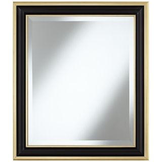 Matte Black 29 1/4" High Gold Trim Wall Mirror   #W4071