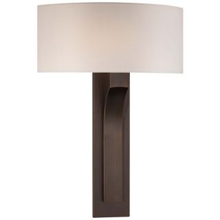 George Kovacs White Fabric 11 3/4" Copper Bronze Wall Sconce   #W1318