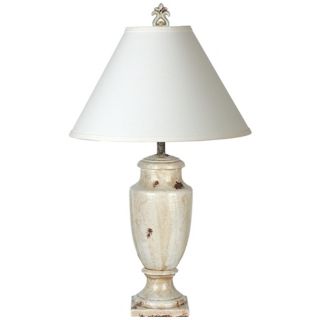 Ivory Linen Distressed Light Blue Tuscan Urn Table Lamp   #X3974 38649