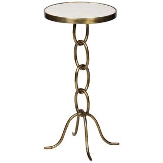 Charly Stacked Link Antique Brass Accent Table   #Y3390