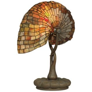 Dale Tiffany Red Nautilus Glass Accent Lamp   #X2597