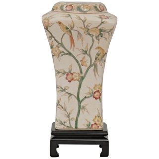 Aviary 10" High Porcelain Vase with Stand   #P2850