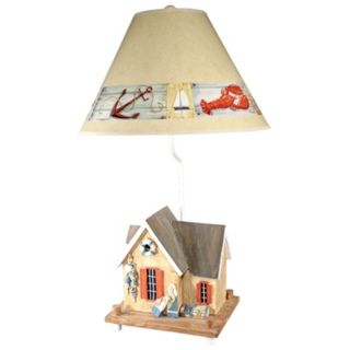 Crab Shack Nautical Table Lamp with Paul Brent Shade   #G0605