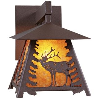 Smoky Mountain Elk 12" High Outdoor Wall Light   #J0486