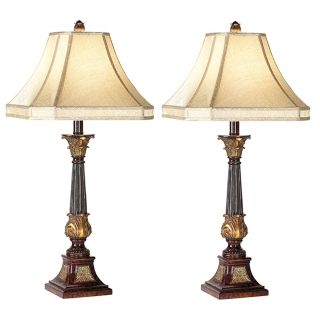 Set of Two English Bronze Buffet Lamps   #91524