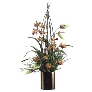 Anthurium and Protea in Ceramic Vase Faux Flowers   #N6710