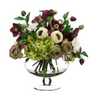 Rose and Hydrangea Faux Flower Arrangement   #M3514