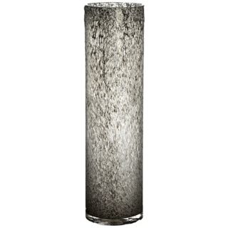Gray Crackle 17" High Glass Cylinder Vase   #W8661