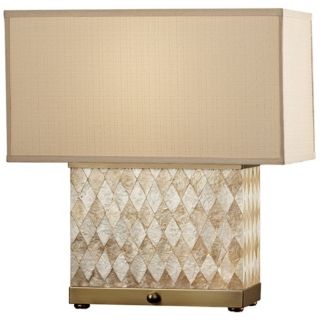 Nevena Collection Harlequin Natural Shell Table Lamp   #P4462