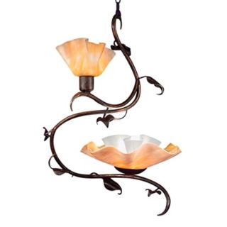 Jezebel 2 Light Amber Magnolia Swag Chandelier   #73379