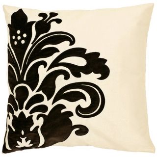 Surya Beige and Black 18" Square  Pillow   #J8415