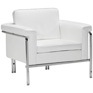 Zuo Modern Singular White Armchair   #W2803
