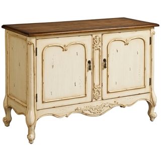 Marcella 2 Door Cream and Chestnut Wood Console   #W2677