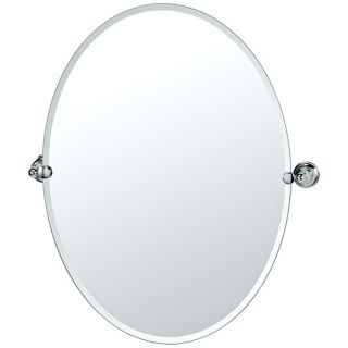 Gatco Tiara Chrome 26 1/2" High Frameless Oval Wall Mirror   #P5330
