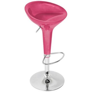 Metallic Pink Scooper Adjustable Bar or Counter Stool   #F4117