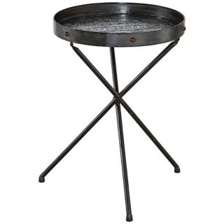 Foundry Antique Pewter Metal Foldable Table   #X7292