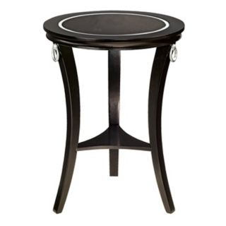 Black Painted Glass Inset Accent Table   #G5654