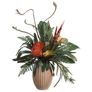 Calla Lilies and Protea in Vase Faux Flowers   #N6749