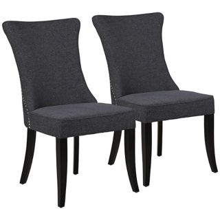 Set of 2 Jillian Dark Oak Dining Chairs   #W4568