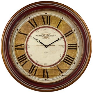 Uttermost Samual Vernon 27 1/2" W Wood and Gold Wall Clock   #V6228