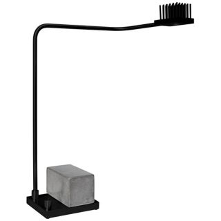 Cerno Onus Black Aluminum and Grey Concrete LED Desk Lamp   #X6756