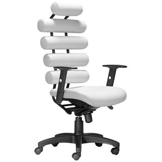 Zuo Unico White Leatherette Office Chair   #T2454
