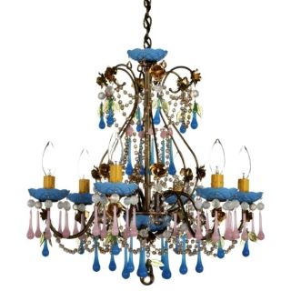 Rose Sweet Juliett 6 Light 19" Wide Chandelier   #F3356