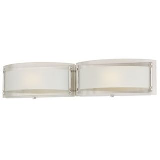 Curved Glass 24 Wide Two Light Bathroom Fixture   #67060  