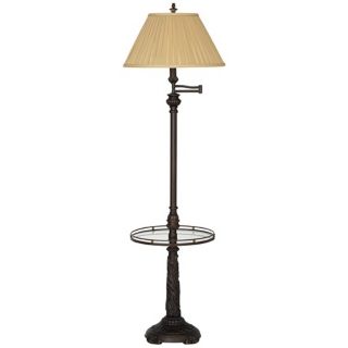 Quoizel Swing Arm Glass Tray Table Floor Lamp   #21740