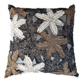 Reef Black 22" Square Hand Made Accent Pillow   #X1728