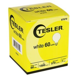 Tesler 60 Watt G25 White Glass Light Bulb   #97870