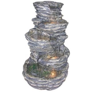 Gray Rock Cascade 39" High Lighted Fountain   #J3503