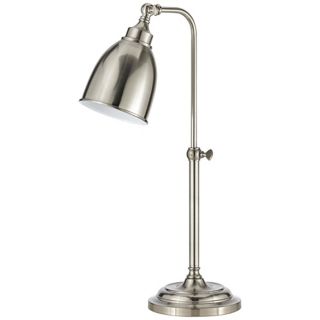 Brushed Steel Metal Adjustable Pole Pharmacy Table Lamp   #P9574