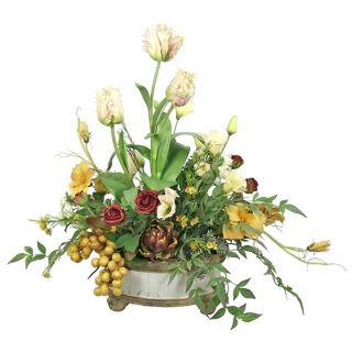 Roses Tulips and Grapes Faux Floral Arrangement   #H4479