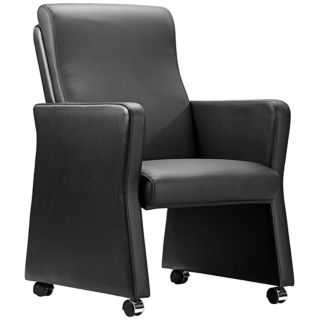 Zuo Burl Black Leatherette Arm Chair   #T2574