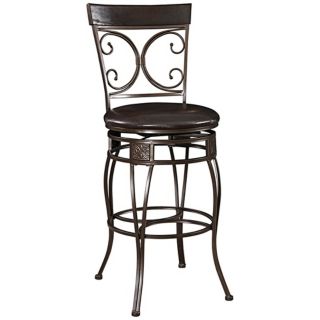 Big and Tall Back to Back Scroll 30" Datk Brown Bar Stool   #X4042