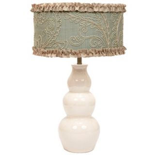 Ruffle Cream Ceramic Table Lamp   #W8364