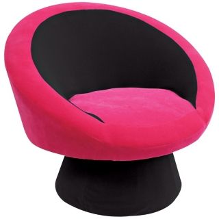 Saucer Black and Hot Pink Upholstered Chair   #P5436