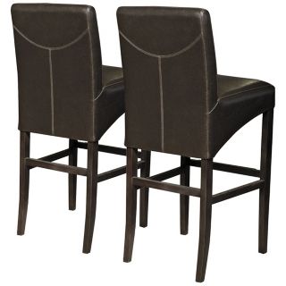 Set of 2 Coco Brown 26" High Bicast Leather Counter Stools   #T7261