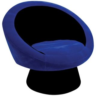 Saucer Black and Blue Upholstered Chair   #P5433