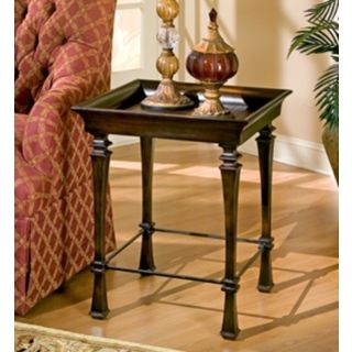 Designers Edge Leather Tray Top End Table   #U4791