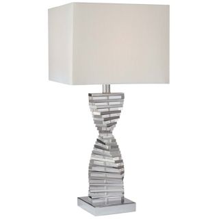 George Kovacs Eidolon Glass White Fabric Shade Table Lamp   #H2836