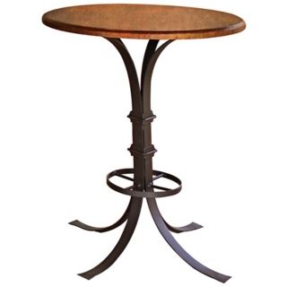 Valencia Pedestal Base Wrought Iron Copper Bistro Table   #X1916