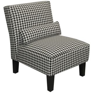Black and White Berne Upholstered Armless Chair   #W3869