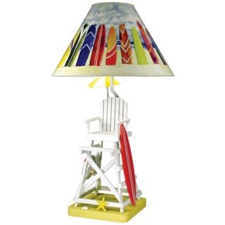 Paul Brent Lifeguard Chair Table Lamp with Yellow Base   #J2559