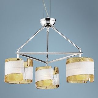 Fluid Collection Yellow and White Glass 29" Wide Chandelier   #J5135