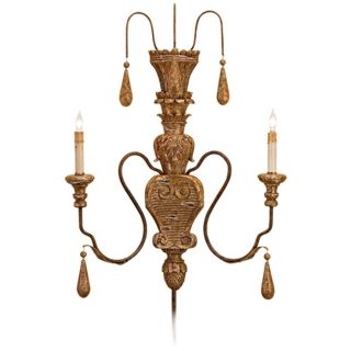 Currey and Company Mansion Plug in Wall Sconce   #P3835